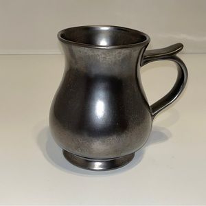 Pewter Glaze Ceramic Mug PRINKNASH ENGLAND Luster Finish with Thumb Rest